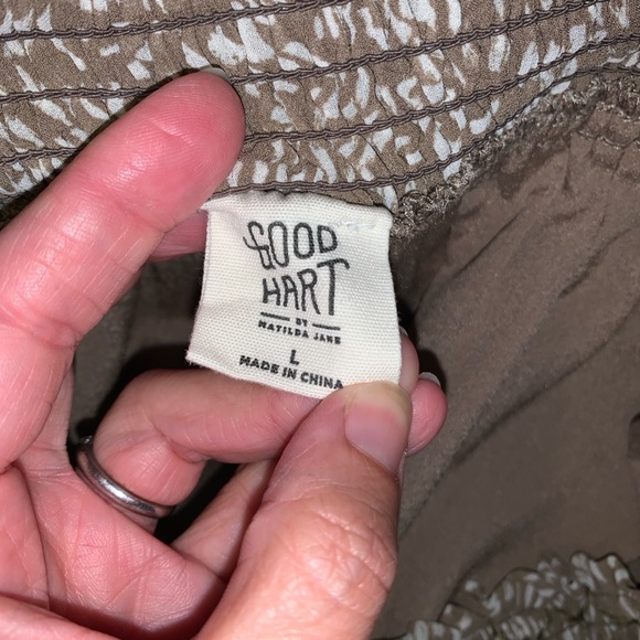 Good hart Matilda Jane midi skirt floral light brown and cream broomstick midi L - Picture 3 of 4